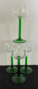 lot 107 image: Green Stemmed Glasses by Luminarc