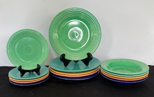 lot 110 image: Set of Five Fiesta Three Piece Dinnerware Sets