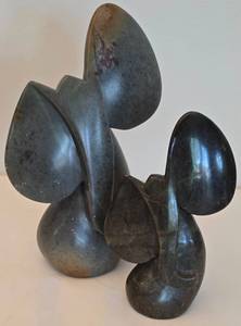 lot 62 image: Carved Stone Elephant Sculpture Duo