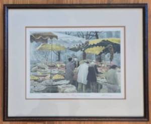 lot 66 image: Harold Altman Lithograph Rue Mouffetard 1984 II