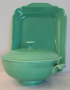 lot 119 image: Fiesta Ware Tray & Casserole Duo