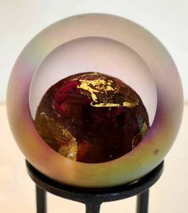 lot 125 image: Glass Eye Studio Art Glass Mars Paperweight