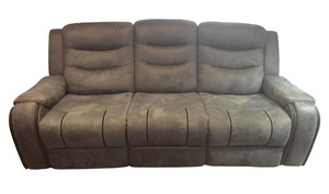 lot 10B image: Amazing Ultra Suede Reclining Sofa  Couch