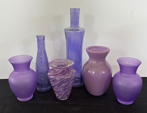 lot 221 image: Lovely Lavender Vases and Bottles