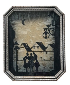 lot 218 image: Vintage Reverse-Glass Silhouette Print