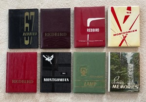 lot 228 image: Vintage Yearbooks including Red Bird, Montgomerian, Lamp and More