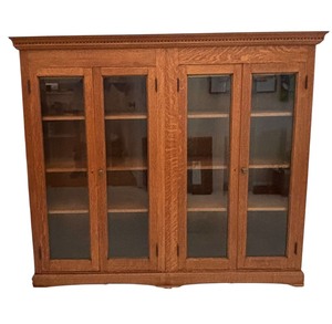 lot 16A image: Beautiful Double Bookcase  Display Cabinet