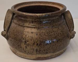 lot 129 image: Signed, Two-Handled Primitive-Style Crock