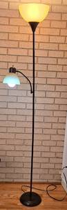 lot 194 image: Two-Light Black Metal Floor Lamp