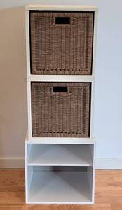 lot 196 image: Modular Storage Cubes with Wicker Basket Options
