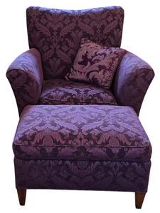 lot 20A image: Royal Purple Stickley Arm Chair & Ottoman