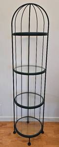 lot 197 image: Tall Metal & Glass Display Stand