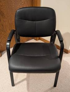 lot 232 image: Black Bonded Leather Armchair