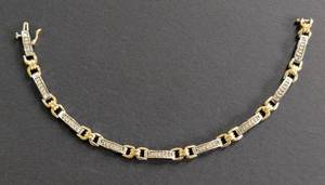 lot 81A image: 14k White and Yellow Gold Diamond Bracelet