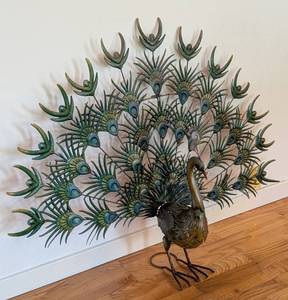 lot 335 image: Decorative Metal Peacock
