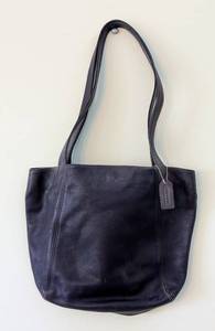 lot 349 image: Coach Dark Plum Leather Tote