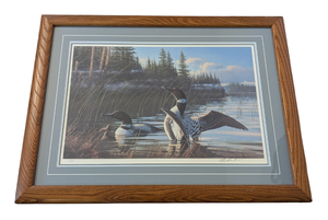 lot 363 image: Framed Michael Sieve Loon Print
