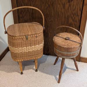 lot 376 image: Pair of Vintage Sewing Baskets