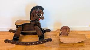 lot 380 image: Pair of Vintage Wood Childrens Rockers
