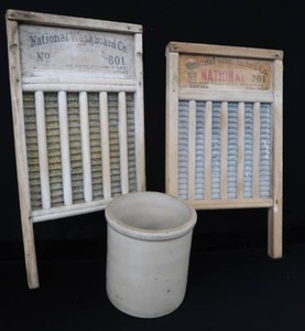 lot 13 image: WASHBOARDS  CROCK