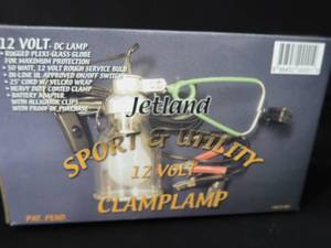lot 33 image: CASE (12) NEW JETLAND SPORT AND UTILITY 12 VOLT CLAMP LAMPS