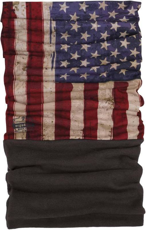 lot 704 image: NEW  Ergodyne N-Ferno 6492 2 Piece Thermal Fleece Multi-Band, Moisture-Wicking - American Flag