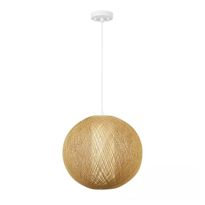 lot 292 image: Globe Electric LED Integrated Natural Rattan Pendant