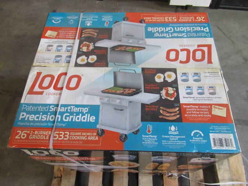 lot 104 image: NEW LoCo Cookers 26 2-Burner Digital Series II SmartTemp Precision Griddle with Cover - Gray