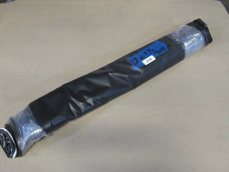 lot 218 image: NEW Vinyl Tarp - 12 x 13  Black  White Vinyl tarp - 9 oz. Lightweight Duty