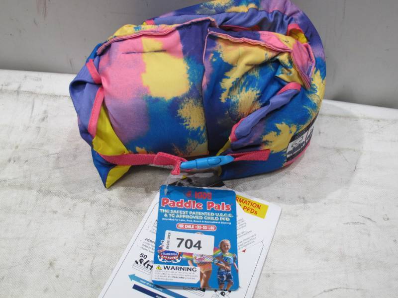 lot 374 image: NEW Body Glove Kids Paddle Pals U. S. Coast Guard-Approved PFD (Child 33 - 55 lbs.) - Tie Dye