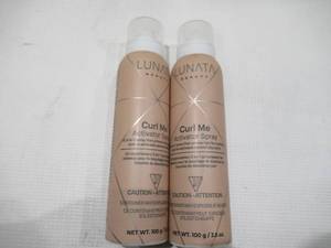 lot 934 image: NEW 2 Pack of Lunata Beauty CURL ME Activator Spray 3.5 Oz Bottles
