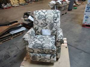 lot 112 image: Used Floral Pattern Recliner - Works Great, but Dirty