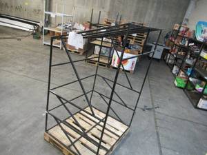 lot 115 image: Welded Black Metal Frame Built to Fit Onto Pallets with Angled Roof - Perfect for Projects