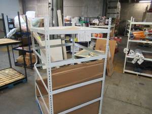 lot 141 image: Adjustable White Metal Frame Built to Fit Onto Pallets - Perfect for Projects