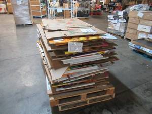 lot 150 image: Pallet of Over 16 Heavy Duty Used Cardboard Gaylord Boxes in Excellent Condition.