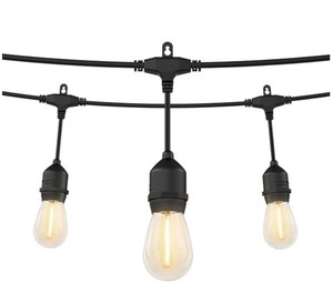 lot 161 image: Artika Blaze 20 LED Bulb Outdoor Solar String Lights - 42 Feet - Matte Black