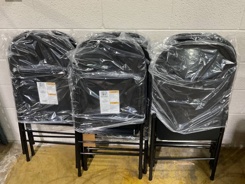 8PCS Cosco Black Residential Standard Folding Chair with Solid