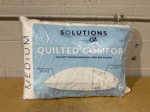 lot 312 image: Niagara Sleep Solution Quilted Pillows for Sleeping Standard Size White Side Stomach Back Sleepers