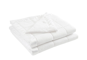 lot 345 image: Madison Park Windom Down Alternative Blanket with Satin Trim Full Queen White