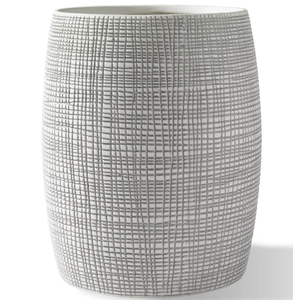 lot 352 image: Kassatex Raffia Waste Basket Gray
