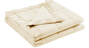 lot 365 image: Madison Park Windom Down Alternative Blanket, Premium 3M Scotchgard Moisture Wicking Treatment, Lightweight and Soft Bed Cover For All Season, Satin Trim, Cream FullQueen