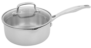 lot 368 image: HENCKELS Clad H3 2-Qt. Stainless Steel Saucepan with Lid
