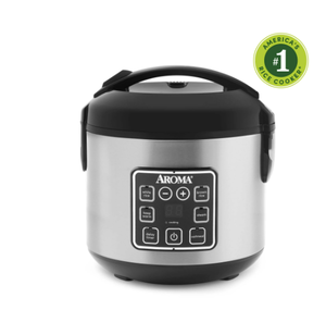 lot 385 image: AROMA 8-Cup Digital Rice Cooker & Food Steamer with Bonded Granite Nonstick Ceramic