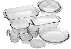 lot 285 image: Anchor Hocking Complete Glass Bakeware Set 15 piece