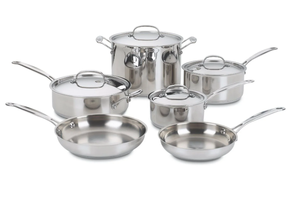 lot 291 image: Cuisinart Chefs Classic Stainless Steel 10 Piece Cookware Set