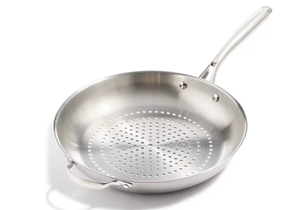 lot 292 image: Martha Stewart Collection BBQ Stainless Steel Grill Perforated Frying Pan