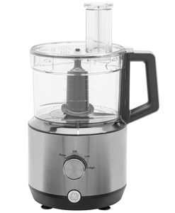 lot 96 image: GE Food Processor  12 Cup  Complete With 3 Feeding Tubes, Stainless Steel Mixing Blade & Shredding Disc  3 Speed