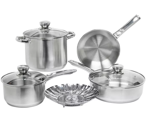 lot 107 image: 8PCS Sedona Kitchen Stainless Steel Cookware Set
