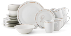 lot 112 image: 32PCS Fitz and Floyd Love Blooms Dinnerware Set, Service for 8, Love Blooms Pattern