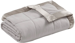 lot 120 image: FullQueen Olliix by Madison Park Grey All Season Hypoallergenic Microfiber Down Alternative Windom Blanket